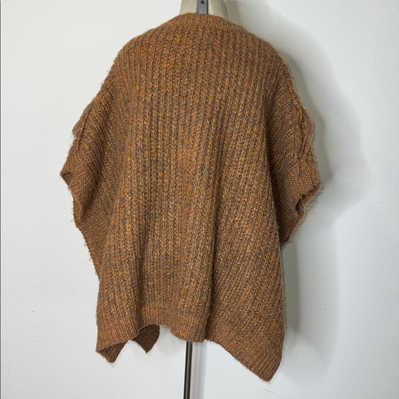 Anthropologie Marled Fringe Poncho Sweater - Picture 3 of 5